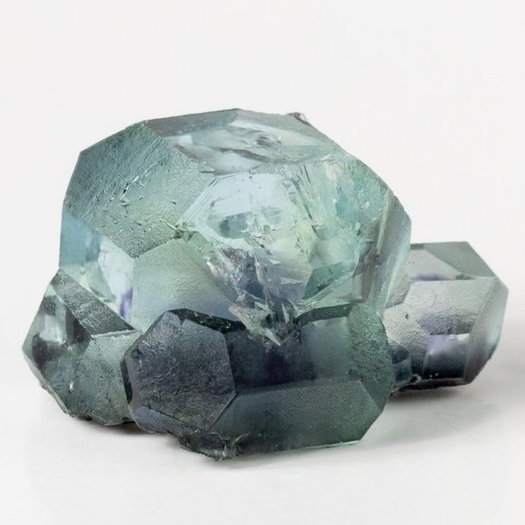 Rare AAA gemmy green fluorite with dark purple phantom cube - Picture 6 of 15